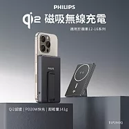 PHILIPS 飛利浦 QI2.0 5000mAh 無線充電行動電源 DLP2560Q 黑