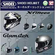 【日本正版授權】小全套6款 SHOEI 安全帽造型 鑰匙圈 P1.5 扭蛋/轉蛋 442378 全罩式安全帽/賽車帽/復古帽