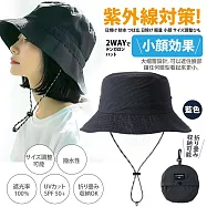 日本可摺疊收納2WAY機能漁夫帽 小臉遮陽抗UV神器・男女兼用 - 5款可選 -藍色