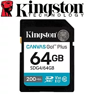 Kingston 金士頓 64GB 200MB/s SDXC UHS-I U3 V30 A2 記憶卡 SDG4/64GB