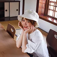 偷偷喊我|刺繡老屋窗花漁夫帽 - 奶油白