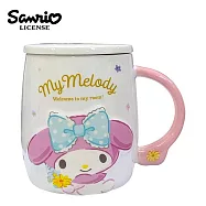 【正版授權】三麗鷗 陶瓷 馬克杯 附蓋子 450ml 咖啡杯 - 美樂蒂