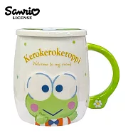 【正版授權】三麗鷗 陶瓷 馬克杯 附蓋子 450ml 咖啡杯 - 大眼蛙