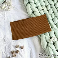 【卡樂熊】韓版棉質寬邊針織造型髮帶(四色)- 焦糖色