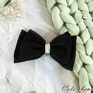 【卡樂熊】氣質蕾絲雙層蝶結造型彈簧夾/自動夾/髮夾(三色)- 黑色