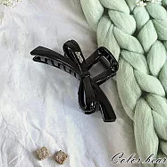 【卡樂熊】韓版亮面立體大髮量造型抓夾/鯊魚夾- 蝶結黑色