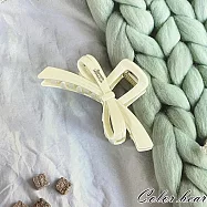 【卡樂熊】韓版亮面立體大髮量造型抓夾/鯊魚夾- 蝶結奶白色