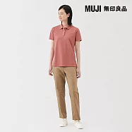 【MUJI 無印良品】女水洗鹿子織短袖POLO衫 M 粉紅