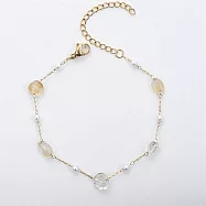 【水星記】順風順水八方來財隨型不規則天然水晶手鍊(08025) _珍珠+透明石