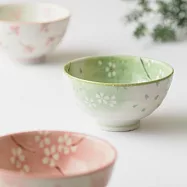 【日本野田】美濃燒|花舞 陶瓷飯碗11cm ‧ 綠
