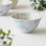 【日本野田】美濃燒|千年櫻 陶瓷餐碗13.2cm ‧ 天藍