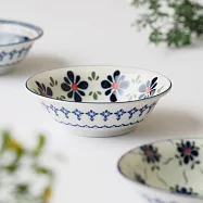 【日本野田】美濃燒|波蘭陶 輕量陶瓷深盤14.4cm ‧ 花叢