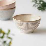 【日本野田】美濃燒|潑水十草 陶瓷飯碗12cm ‧ 陶白