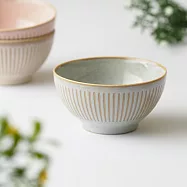 【日本野田】美濃燒|潑水十草 陶瓷飯碗12cm ‧ 淺灰