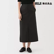 【MUJI 無印良品】女撥水加工彈性直筒裙 S 深灰
