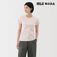 【MUJI 無印良品】女涼感不易汗染圓領短袖T恤 M 煙燻粉