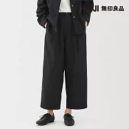【MUJI 無印良品】女速乾平織布寬版錐形褲 S 黑色
