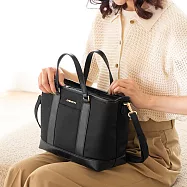 CHENSON 輕量9口袋 B5托特包斜背包 附水壺固定口袋 (CG85117-3) 黑