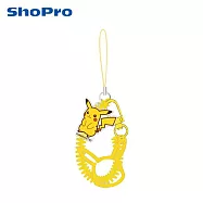 【日本正版授權】寶可夢 多功能 伸縮彈簧吊飾 手機繩/伸縮繩/線圈繩 /神奇寶貝 - 皮卡丘