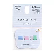 【日本Kanmido】coco fusen TAS 附珠鍊攜帶式標籤貼 ‧ 花型/藍條紋