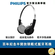 PHILIPS 百年紀念經典款 半開放頭戴式藍牙耳機 TAH2000 |HIFI音質 經典重現 復古黑