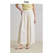 ltyp旅途原品 天絲亞麻褶皺大闊感裙褲 文藝時尚小眾通勤闊腿褲女 M L M 杏白色