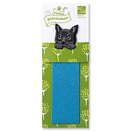 【日本UN TROIS CINQ】偷窺的貓貓狗狗刺繡書籤 ‧ 黑貓