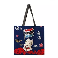 【素包包】購物袋 大容量日本招財貓方形購物托特肩背袋(87035) _圖8