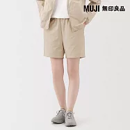 【MUJI 無印良品】女撥水加工彈性短褲 XL 米黃