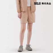 【MUJI 無印良品】女撥水加工彈性短褲 M 淺粉