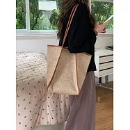 【JP生活館 】百搭編織草編托特中包 * 棕色