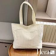 【Hera 赫拉】原宿燈芯絨復古單肩包 H114070703 白色