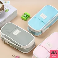 JIAGO 可伸縮加大 大容量筆袋 淺藍