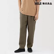 【MUJI 無印良品】男亞麻水洗錐形褲 S 棕色