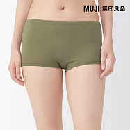 【MUJI 無印良品】女柔滑平口內褲 S 卡其綠