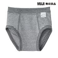 【MUJI 無印良品】幼兒有機棉針織內褲 90 灰白橫紋