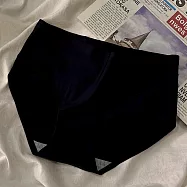 【唯蜜色】一片式舒適無痕冰絲親膚彈力中腰女用內褲 M 黑色
