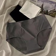 【唯蜜色】一片式舒適無痕冰絲親膚彈力中腰女用內褲 XL 灰色