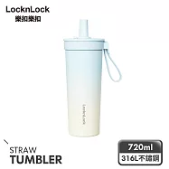 【樂扣樂扣】嚼對FUN飲不鏽鋼吸管杯 720ml /湛藍氣泡