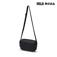 【MUJI 無印良品】撥水加工附背面口袋肩背包 黑色