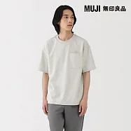 【MUJI 無印良品】男涼感寬版短袖T恤 M 淺灰
