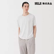 【MUJI 無印良品】男吸汗速乾運動短袖T恤 S 白色