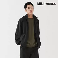 【MUJI 無印良品】男撥水加工尼龍可攜式風衣外套 S 黑色