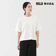 【MUJI 無印良品】女涼感圓領寬版短袖T恤 S 白色
