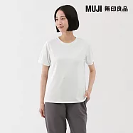 【MUJI 無印良品】女抗UV吸汗速乾圓領短袖T恤 XL 柔白