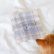 【小犬工作室】雙色棉麻刺繡杯墊 with my dog