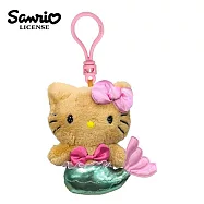 【日本正版授權】凱蒂貓 美人魚系列 玩偶吊飾 吊飾/娃娃 絨毛玩偶 Hello Kitty - 棕色款