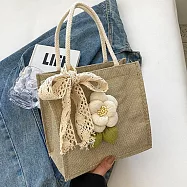 【素包包】小七超商輕購物春夏感方形麻布手提袋(37035) _米白