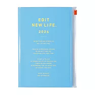 【日本Mark’s】2026 EDiT日記事收納手帳B6變型 ‧ 天藍色