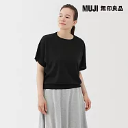 【MUJI 無印良品】女萊賽爾蝴蝶袖針織衫 S 黑色
